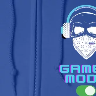 Gamer Mode On Headset Mask Skeleton Gift Full Zip Hoodie