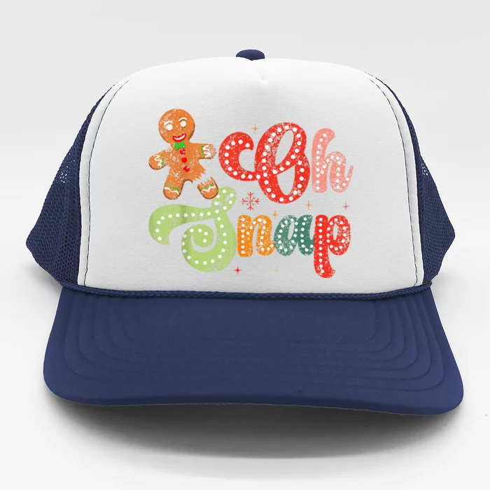 Gingerbread Man Oh Snap Christmas Funny Cookie Baking Trucker Hat