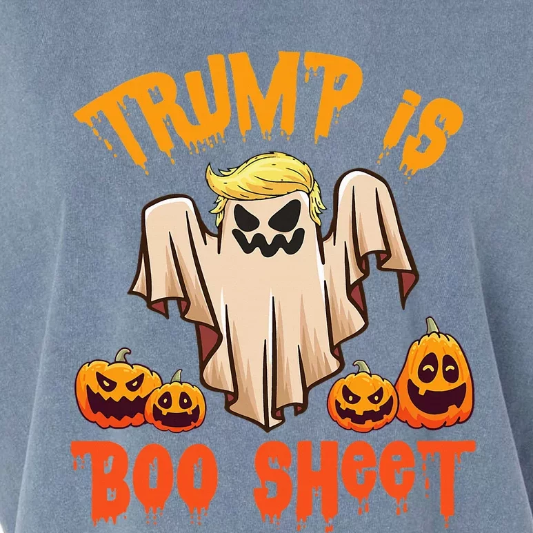 Ghost Monster Pumpkins Donald Trump Is Boo Sheet Halloween Garment-Dyed Women's Muscle Tee