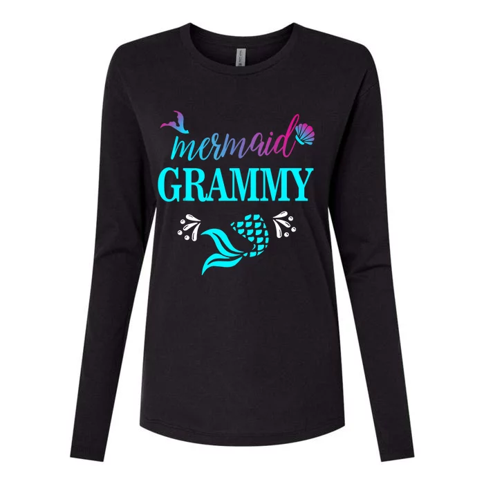 Grammy Mermaid Party Outfits Gift Birthday Womens Cotton Relaxed Long Sleeve T-Shirt