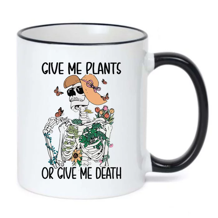 Give Me Plants Or Give Me Death Funny Halloween Skeleton Black Color Changing Mug