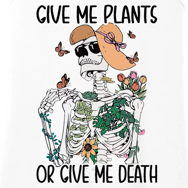 Give Me Plants Or Give Me Death Funny Halloween Skeleton Ladies Essential Tank