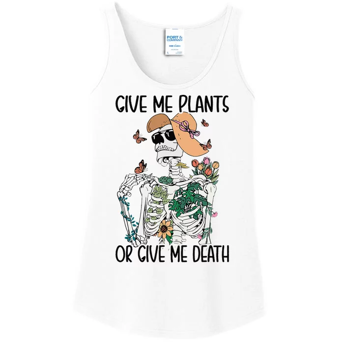 Give Me Plants Or Give Me Death Funny Halloween Skeleton Ladies Essential Tank