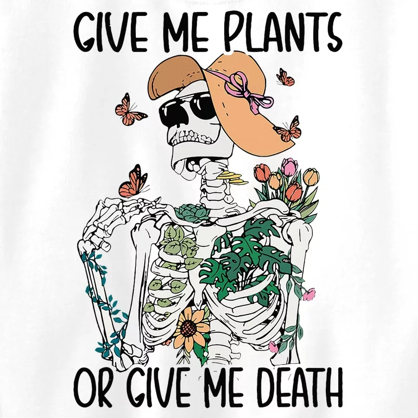 Give Me Plants Or Give Me Death Funny Halloween Skeleton Kids Sweatshirt