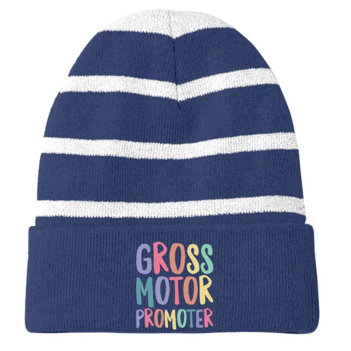 Gross Motor Promoter Physical Therapist Assistant PT Striped Beanie with Solid Band