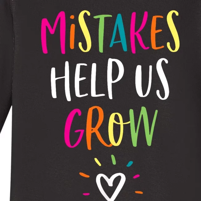 Growth Mindset Positive Back To School Teacher Student Baby Long Sleeve Bodysuit