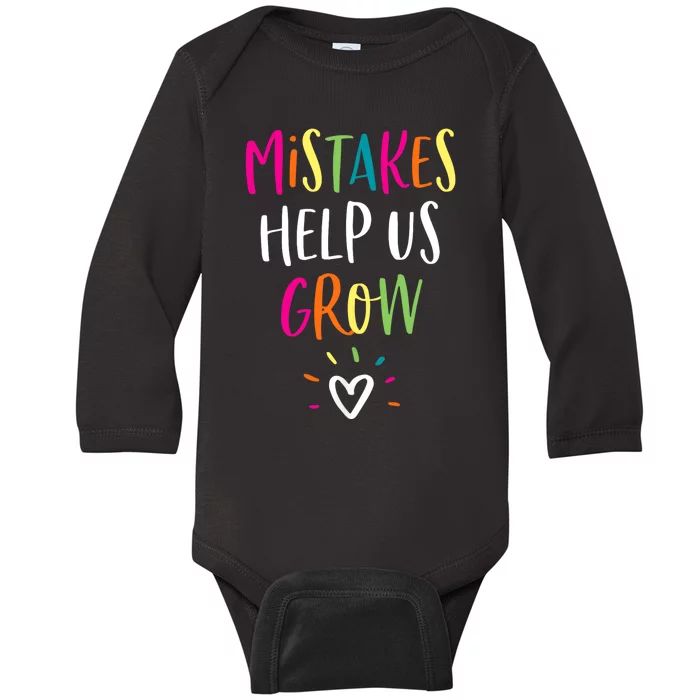 Growth Mindset Positive Back To School Teacher Student Baby Long Sleeve Bodysuit