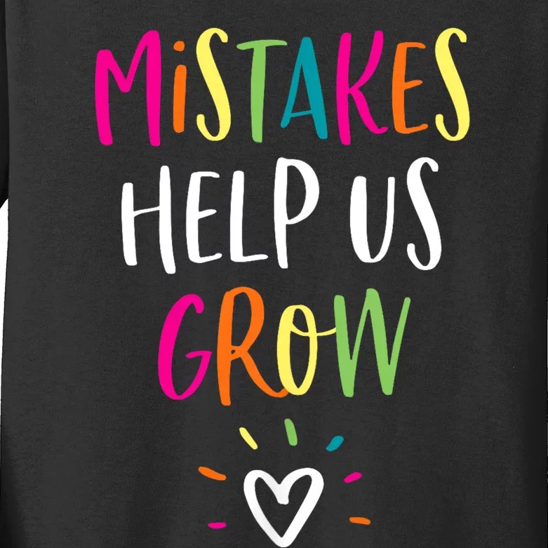 Growth Mindset Positive Back To School Teacher Student Kids Long Sleeve Shirt