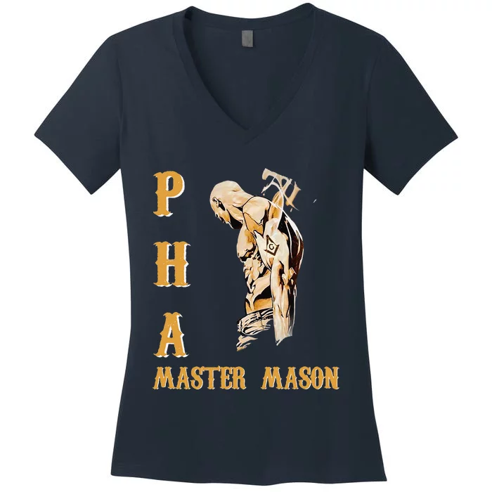 Greats Mason Prince Hall PHA Master Mason Fathers Day Gift Women's V-Neck T-Shirt