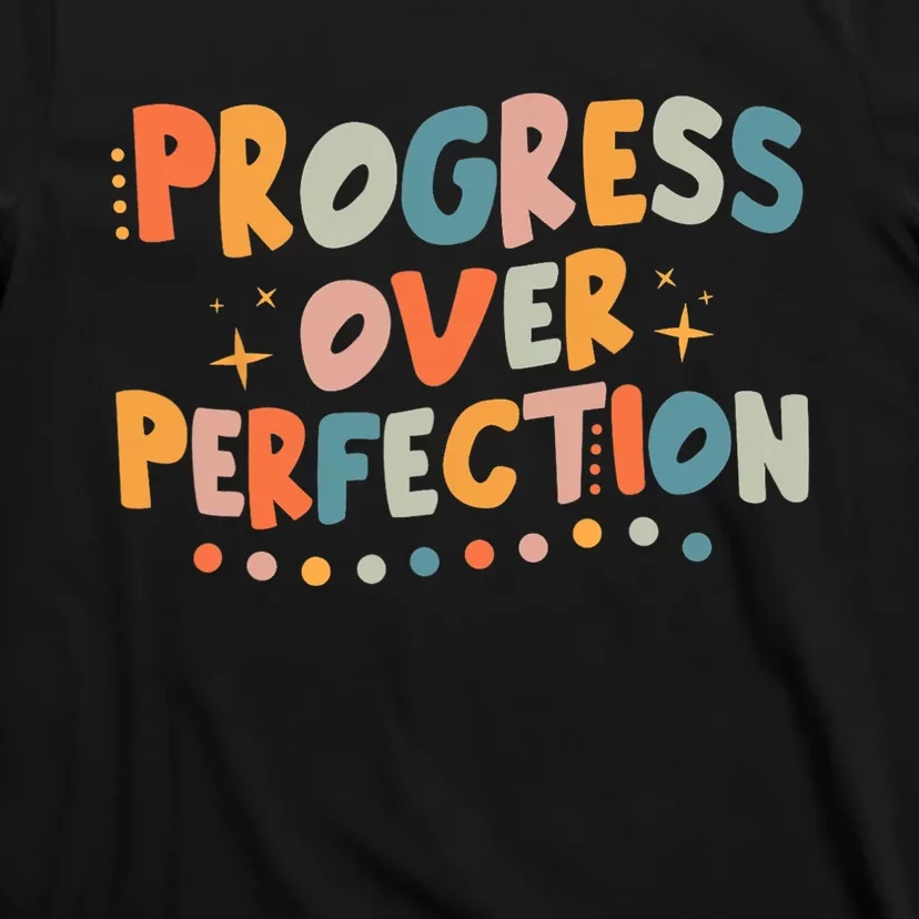 Growth Mindset Progress Over Perfection Back To School Retro T-Shirt