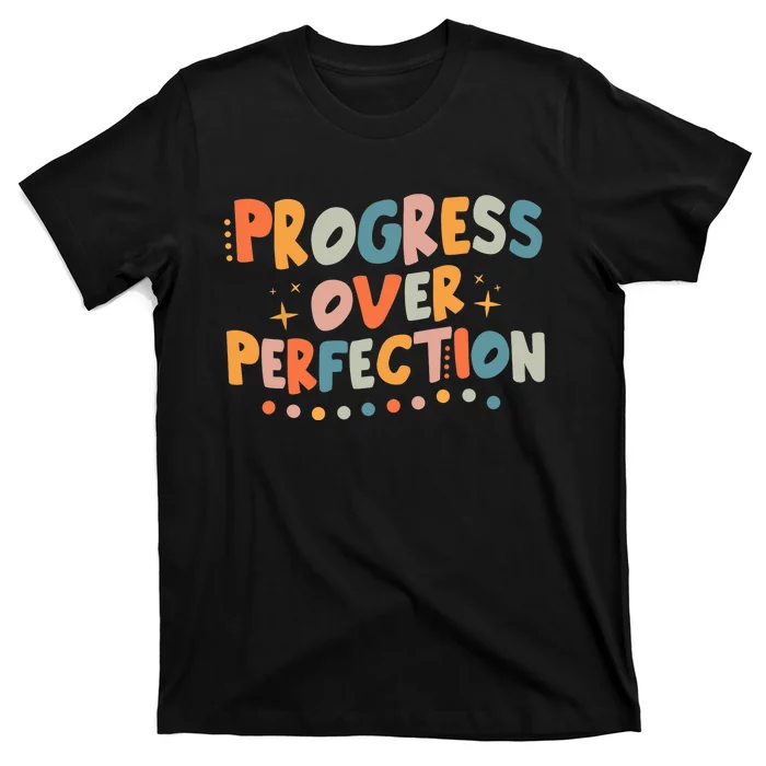 Growth Mindset Progress Over Perfection Back To School Retro T-Shirt