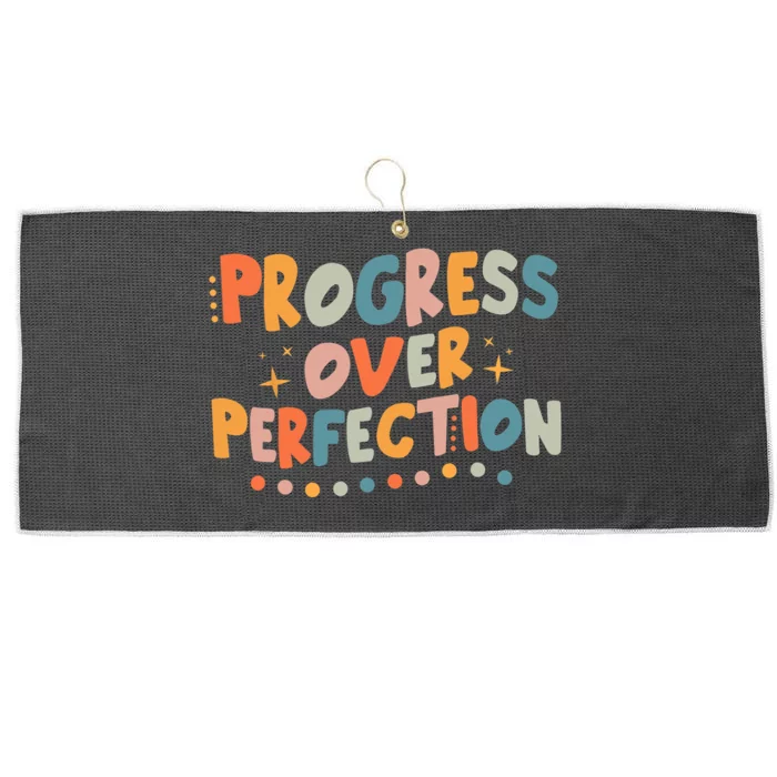 Growth Mindset Progress Over Perfection Back To School Retro Large Microfiber Waffle Golf Towel