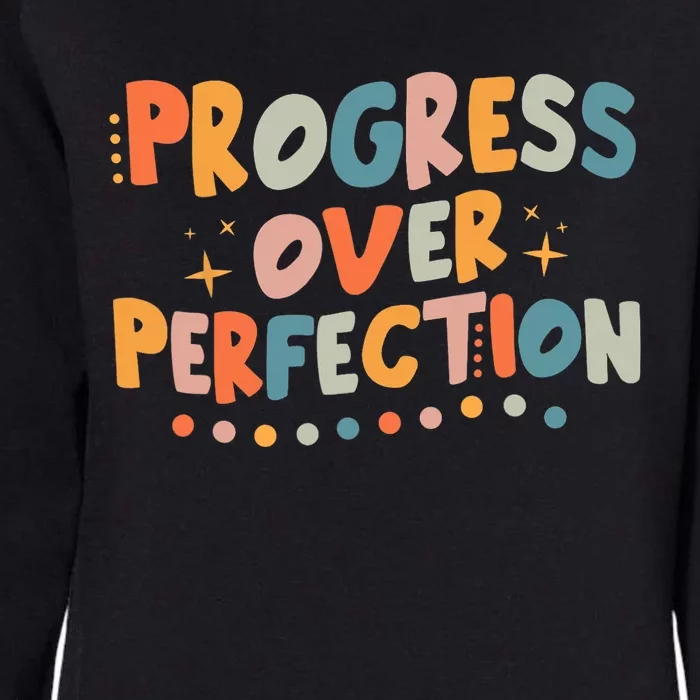 Growth Mindset Progress Over Perfection Back To School Retro Womens California Wash Sweatshirt