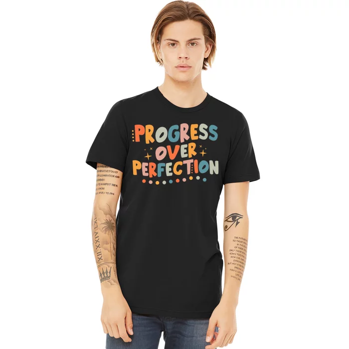 Growth Mindset Progress Over Perfection Back To School Retro Premium T-Shirt