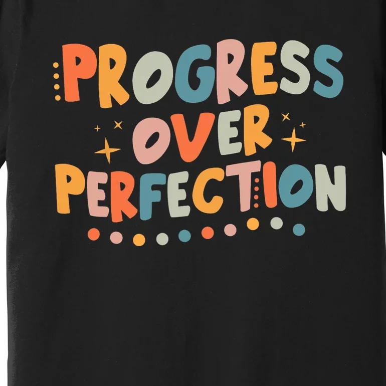 Growth Mindset Progress Over Perfection Back To School Retro Premium T-Shirt