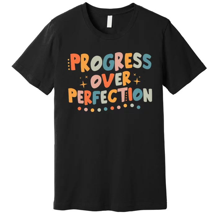 Growth Mindset Progress Over Perfection Back To School Retro Premium T-Shirt