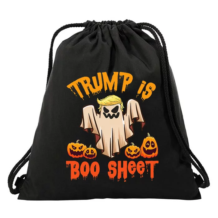 Ghost Monster Pumpkins Donald Trump Is Boo Sheet Halloween Drawstring Bag