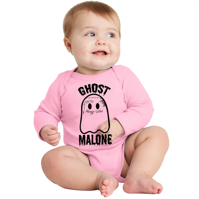 Ghost Malone Post Malone Funny Ghost Halloween Baby Long Sleeve Bodysuit