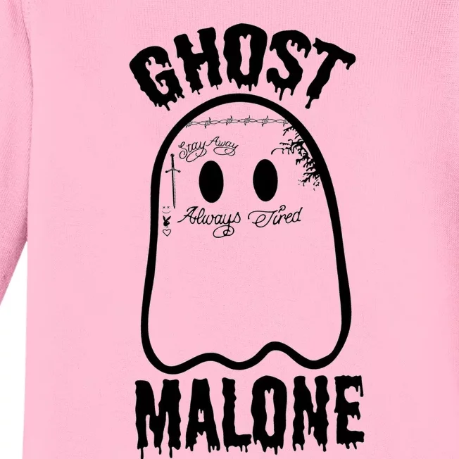 Ghost Malone Post Malone Funny Ghost Halloween Baby Long Sleeve Bodysuit