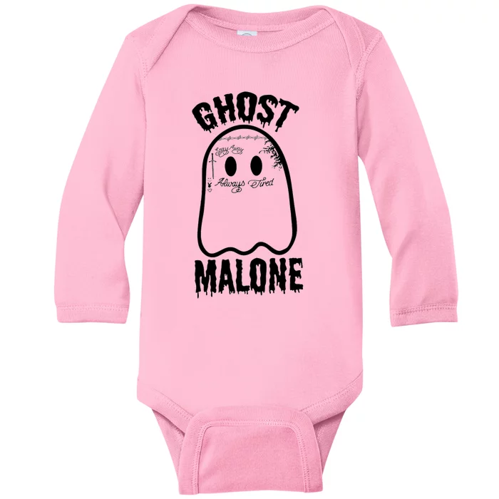 Ghost Malone Post Malone Funny Ghost Halloween Baby Long Sleeve Bodysuit