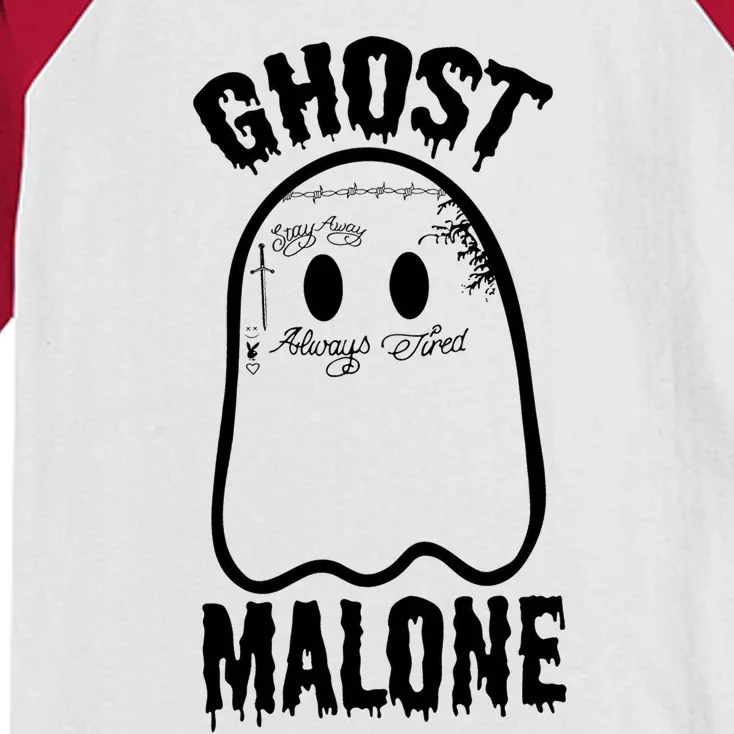 Ghost Malone Post Malone Funny Ghost Halloween Kids Colorblock Raglan Jersey