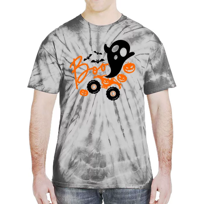 Ghost Monster Pumpkin Truck Rider Boo Halloween Pumpkin Gift Tie-Dye T-Shirt