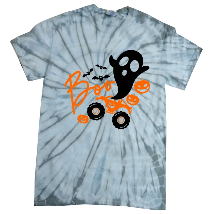 Ghost Monster Pumpkin Truck Rider Boo Halloween Pumpkin Gift Tie-Dye T-Shirt