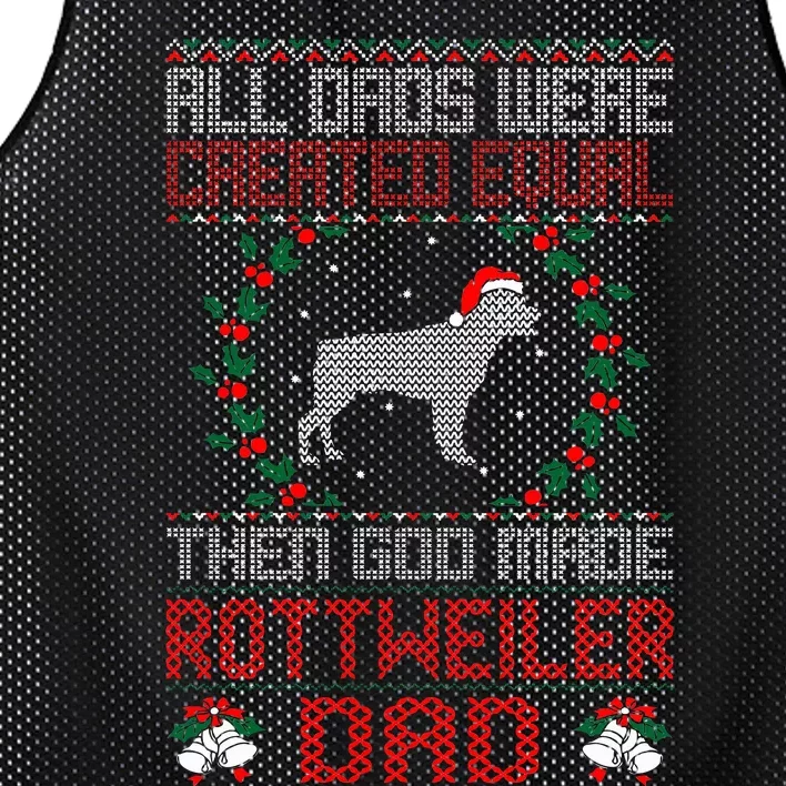 God Made Rottweiler Dog Dad Christmas Ugly Sweater Gift Mesh Reversible Basketball Jersey Tank