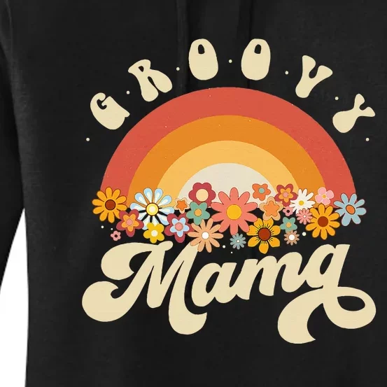 Groovy Mama Retro Rainbow Women's Pullover Hoodie