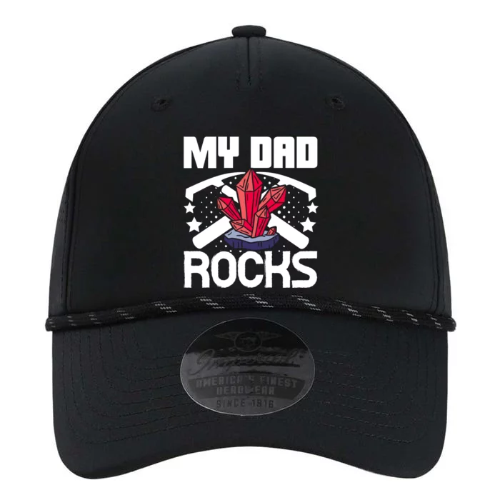 Geologist Mineral Rock Collecting Fossils My Dad Rocks Gift Performance The Dyno Cap