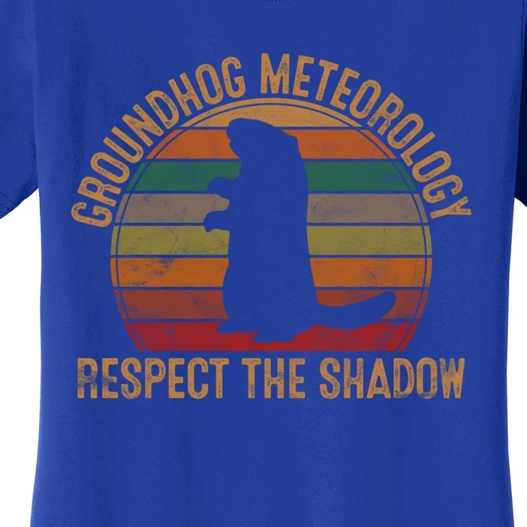 Groundhog Meteorology Respect The Shadow Gift Groundhog Day Funny Gift Women's T-Shirt