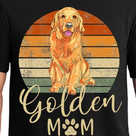 Golden Mom Retro Sunset Golden Retriever Lover Pajama Set