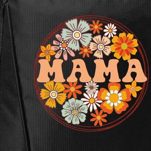 Groovy Mama Retro Flowers Women MotherS Day Wildflower Mom City Backpack