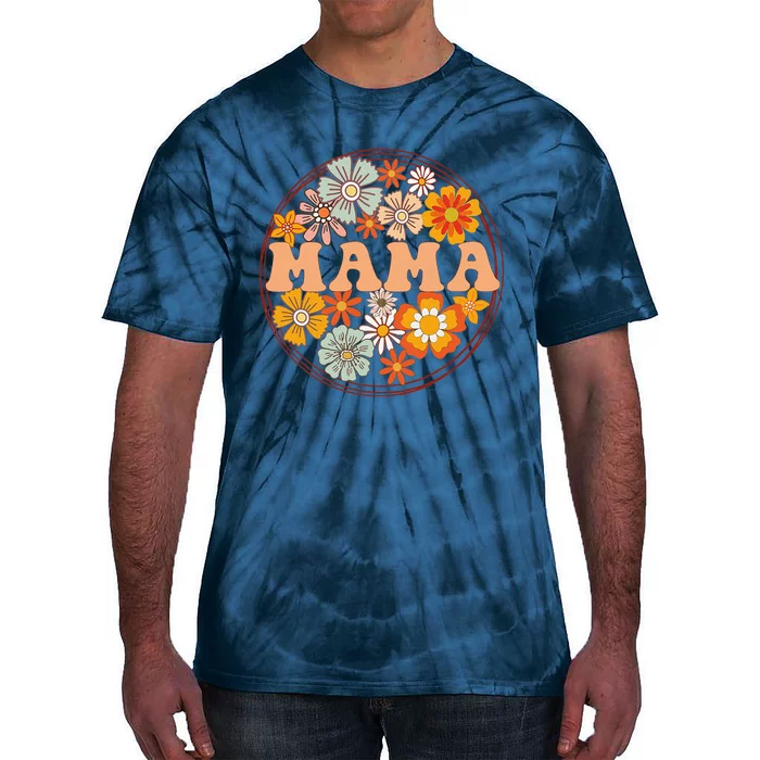 Groovy Mama Retro Flowers Women MotherS Day Wildflower Mom Tie-Dye T-Shirt