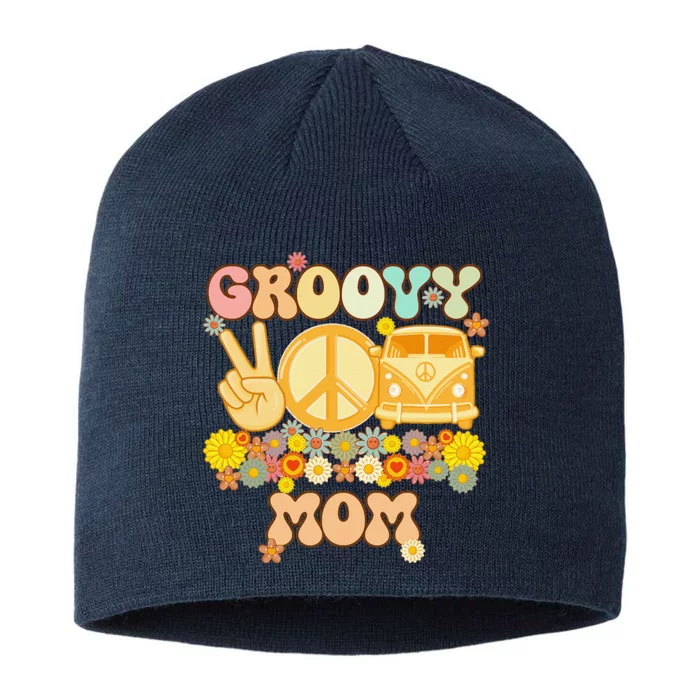 Groovy Mom Retro Matching Family Baby Shower MotherS Day 8 1/2in Sustainable Knit Beanie