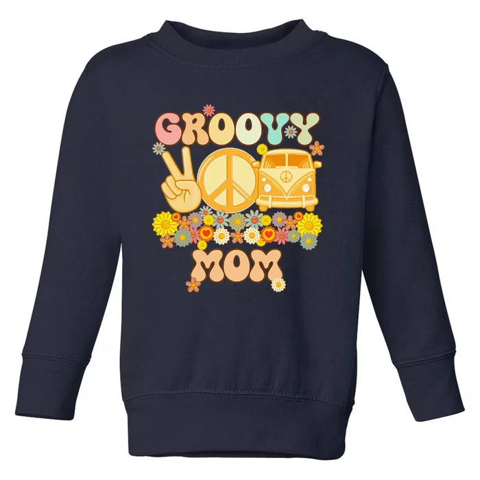 Groovy Mom Retro Matching Family Baby Shower MotherS Day Toddler Sweatshirt