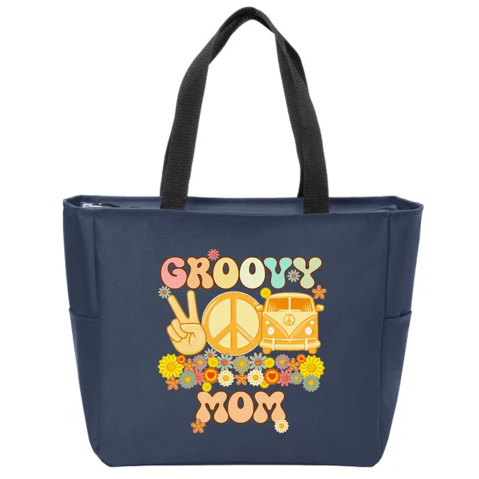 Groovy Mom Retro Matching Family Baby Shower MotherS Day Zip Tote Bag