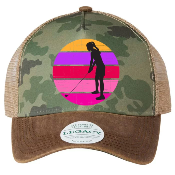 Golf Mom Retro Womens Golf Player Gift For Mother's Day Legacy Tie Dye Trucker Hat