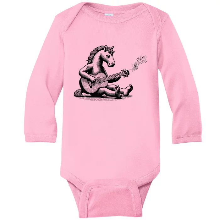 Garry Michael Rehn Memorial Initials Front Horse Back Baby Long Sleeve Bodysuit