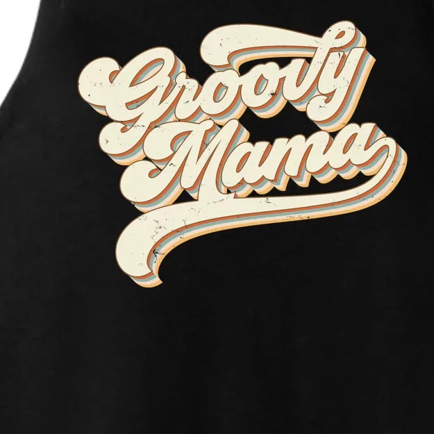 Groovy Mama Retro Cute Gift Ladies Tri-Blend Wicking Tank