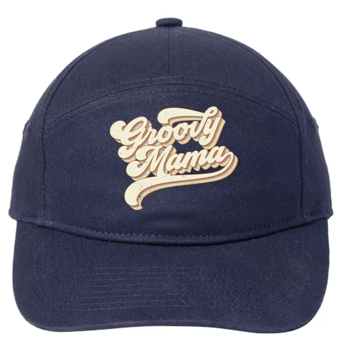 Groovy Mama Retro Cute Gift 7-Panel Snapback Hat