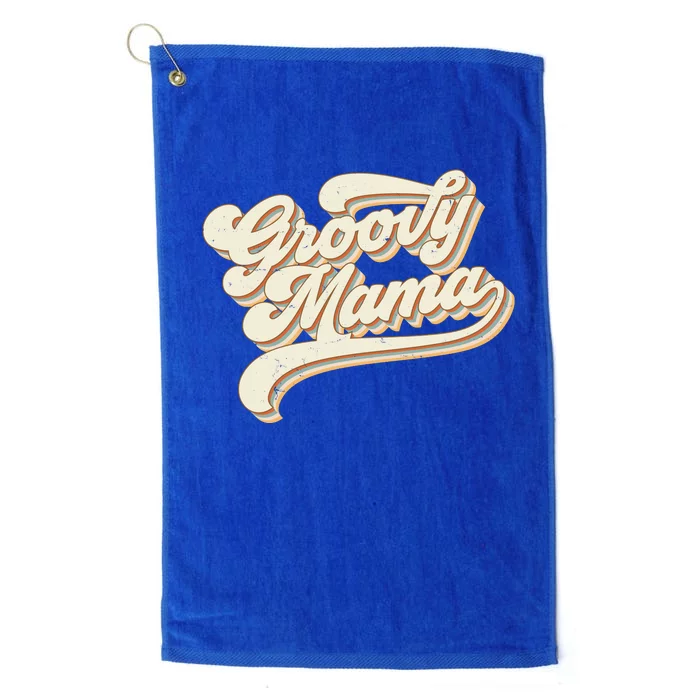 Groovy Mama Retro Cute Gift Platinum Collection Golf Towel