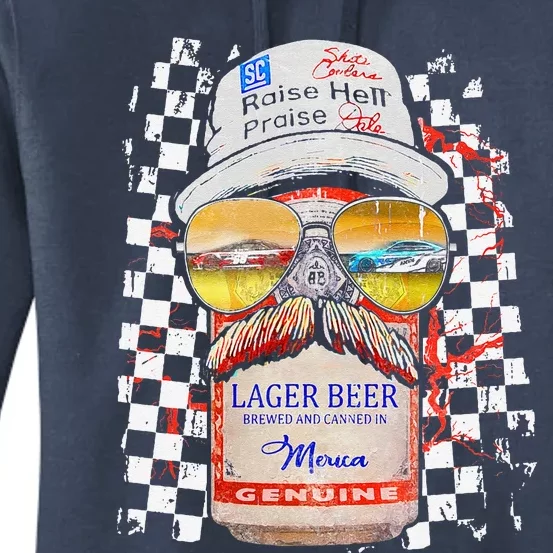 Graphic Motorsport Retro 90s Racing Retro Drinking Beer Women's Pullover Hoodie