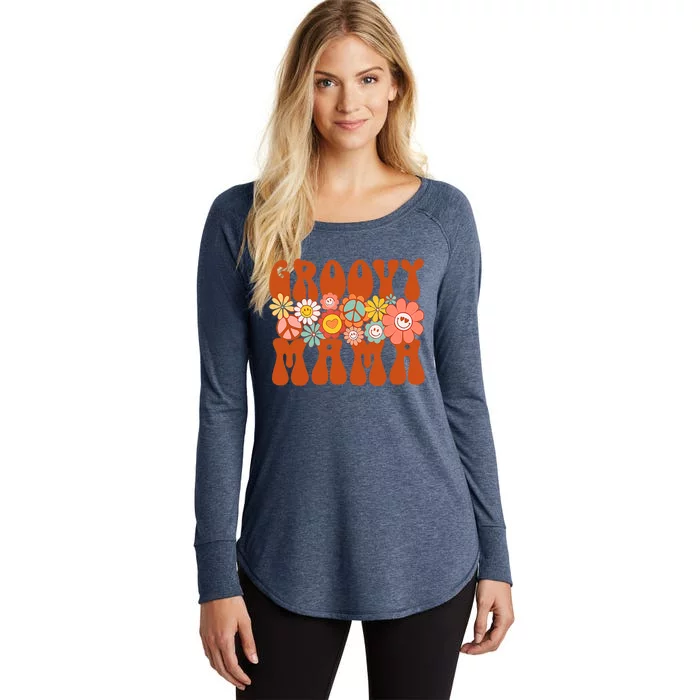 Groovy Mama Retro Matching Family Baby Shower Mother's Day Women's Perfect Tri Tunic Long Sleeve Shirt