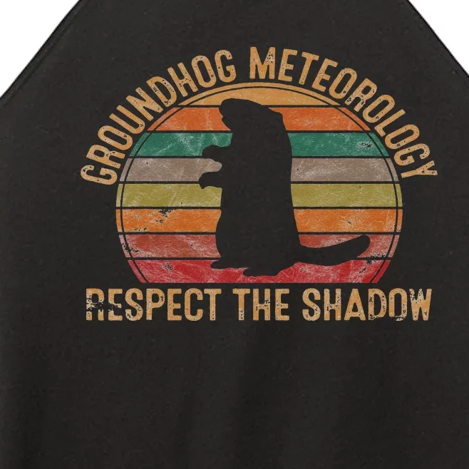 Groundhog Meteorology Respect the Shadow Gift Groundhog Day Women’s Perfect Tri Rocker Tank