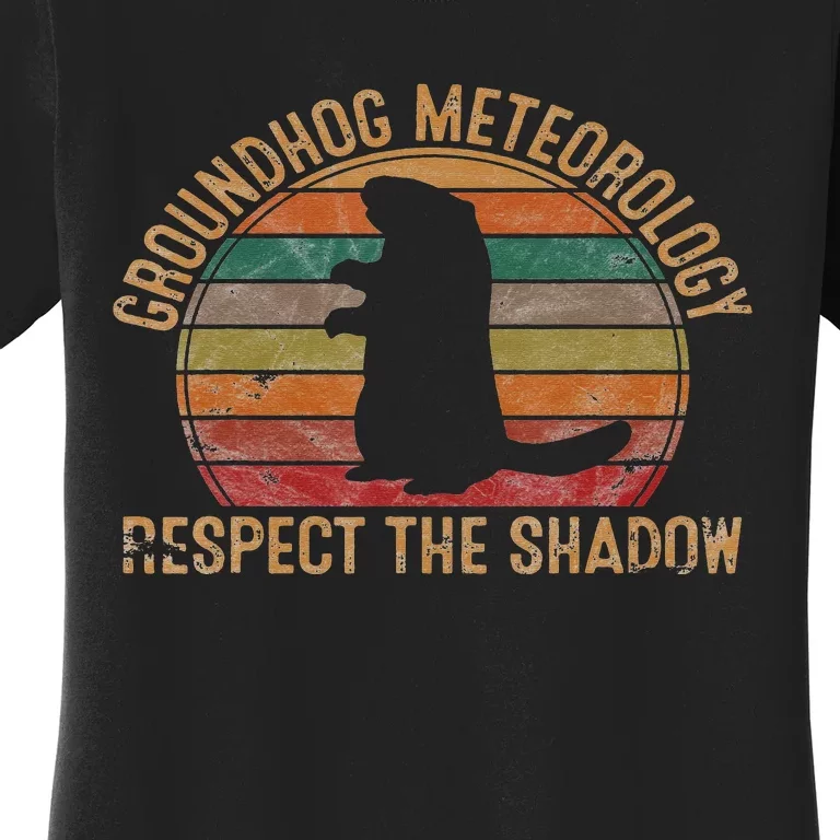 Groundhog Meteorology Respect the Shadow Gift Groundhog Day Women's T-Shirt