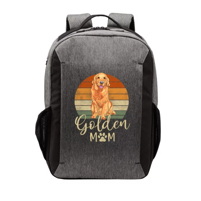 Golden Mom Retro Sunset Golden Retriever Lover Gift Dog Mama Gift Vector Backpack