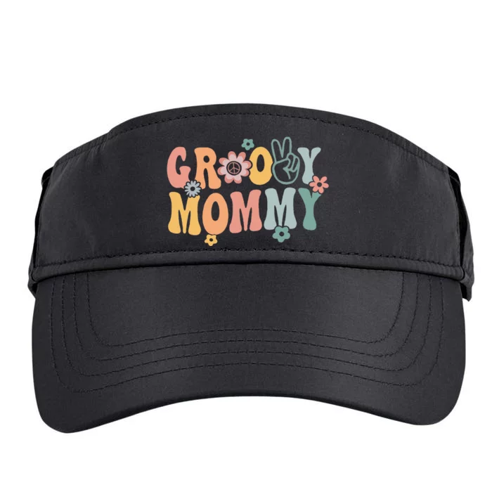 Groovy Mommy Retro Mom Matching Family 1st Birthday Party Adult Drive Performance Visor