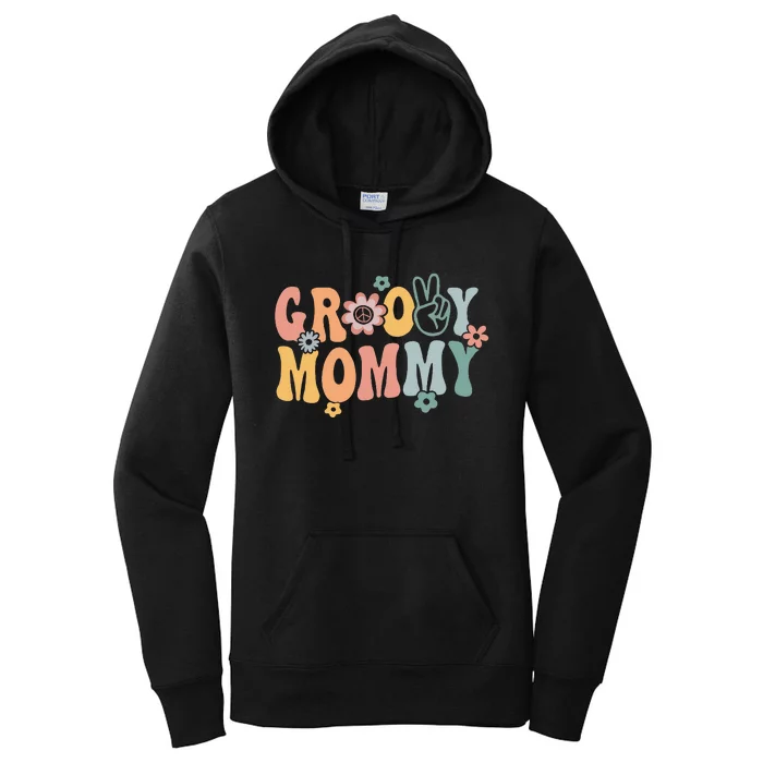 Groovy Mommy Retro Mom Matching Family 1st Birthday Party Women's Pullover Hoodie