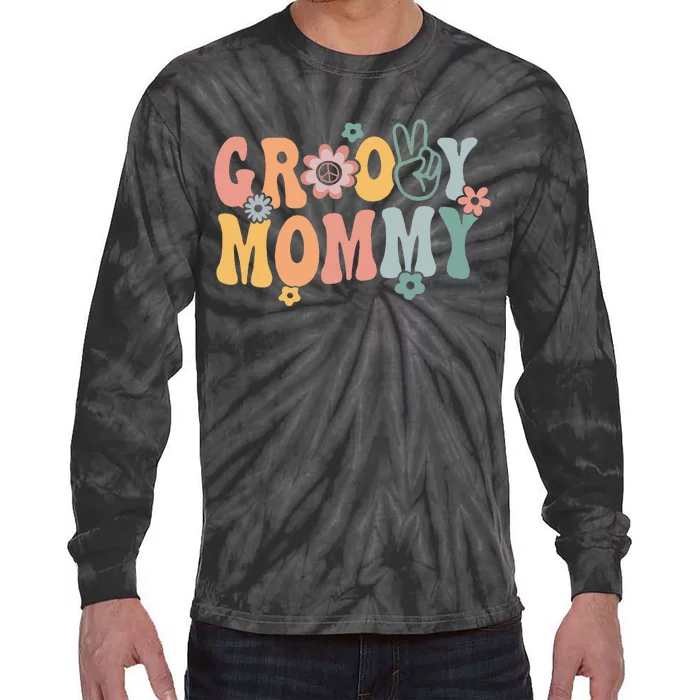 Groovy Mommy Retro Mom Matching Family 1st Birthday Party Tie-Dye Long Sleeve Shirt